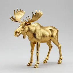 an intricate golden model of a swedish moose