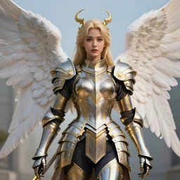 beautiful angel warrior with ornate armour, highly detailed, 4k, HDR, smooth, sharp focus, hyper realistic, high resolution, award-winning photo