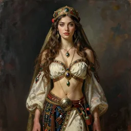 portrait of russian iranian model girl jodhpurs hyperborea winter traveler treasure hunter decollete greg manchess painting by sargent and leyendecker, fantasy, medium shot, asymmetrical, intricate, elegant, matte painting, illustration, hearthstone, by rhads, by greg rutkowski, by greg tocchini, by james gilleard, by joe fenton
