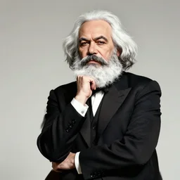 Karl Marx pondering his Orb by Steve Argyle