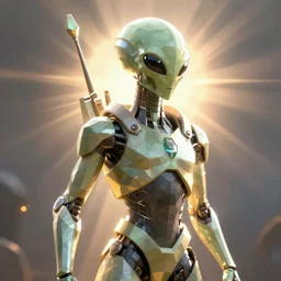 alien soldier concept art. low poly