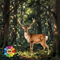 a deer in the forest, Takashi Murakami