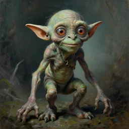 gollum, painting by h r giger, grotesque