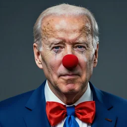 fantasy art 4 k ultra detailed realiatic hyper accurate photo of inept joe biden as a sad crying clown with big red nose