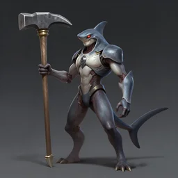 hammer shark alien, humanoid, artstation