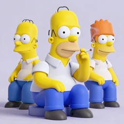 3 d render of homer from the simpsons looking depressed and smoking a cigarette