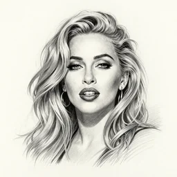 Singer Madonna. Pencil drawing.