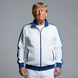 donald trump posing in a tracksuit