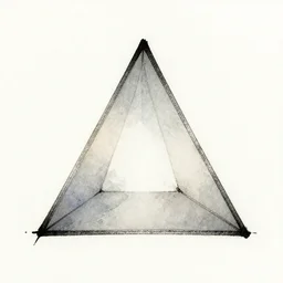 triangle, watercolor and ink sketch