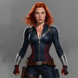 Digital painting of Chris Evans as Black Widow, from The Avengers (2012)