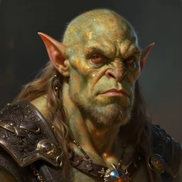 portrait of an orc, concept art, artstation