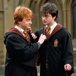 Ronald Weasley slaps Harry Potter