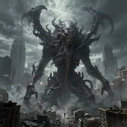 a city being consumed by an eldritch horror, trending on artstation, 8 k, highly detailed