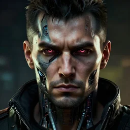 portrait of a character from the game cyberpunk 2 0 7 7, by caravaggio, cybernetic implant, award winning, masterpiece, intricate, dramatic light, detailed face, highly detailed, cinematic, asymmetrical, dark