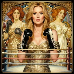hdr portrait photography michelle pfeiffer, box battle, box ring, cinematic, coherent portraits, from time magazine, intricate, elegant, highly detailed, digital photo, trending on foxsport, hdr photo, smooth, sharp focus, illustration, art by artgerm and greg rutkowski and alphonse mucha