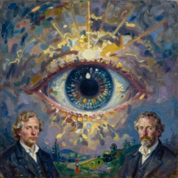 hd artistic layout, theme expressed as subject of third eye voidscape by karel thole and claude monet, oil on canvas, hd artistic layout, style expressed as scene of artstation evocative natural