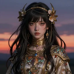 anime girl, twilight sunset backdrop, art by mappa and ilya kuvshinov, portrait, intricate, highly detailed, digital painting, digital art, trending on pixiv fanbox, trending on artstation, concept art, sharp focus, illustration art by artgerm and greg rutkowski and alphonse mucha, wlop, unreal engine, 4 k