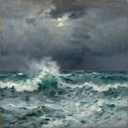 Stormy ocean, an oil painting by Edouard Manet