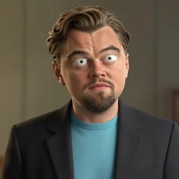 leonardo dicaprio as real life rick from rick and morty, octane render, high detailed features, realistic