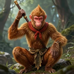 tang mo, Vanara, humanoid monkey fantasy race ,wukong, monkey king, by craig mullins, featured on artstation