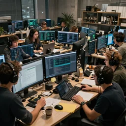 big game development team uncoordinated work in a chaos, unreal engine