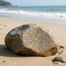 a beautiful rock on the beach