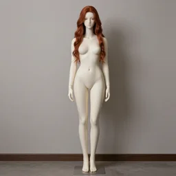 red-brown haired porcelain skin stock model, full body photograph, safe for work, 4k