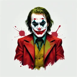 logo design, walter white wearing the joker outfit, splatter paint