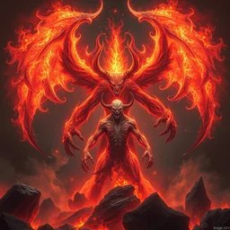 dzo nightmare inferno flame demon of prismatic fractalizing energy light orbs and smoke magic realism fantasy realm sci - fi lifelike