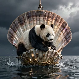 panda caught in a scallop dredger