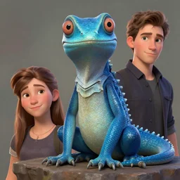 portrait of a blue lizardman by ralph horsley, rossdraws, ilvya kuvshinov, highly detailed illustration, pixar, maya, engine, artstation