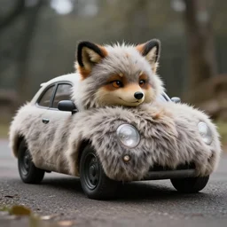 furry car, car with thick fur