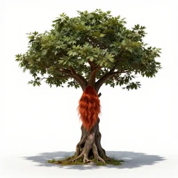 red-haired ent tree guardian, cinematic studio photo, full body, standing, isolated on a pure white background, centered, whole figure in frame, sharp focus, studio lighting