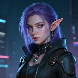 portrait of an elf in a cyberpunk style, digital art, artstation cgsociety masterpiece