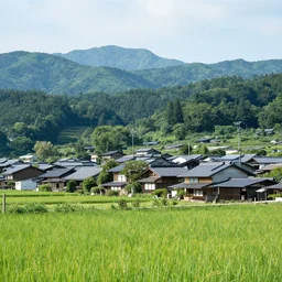 a photo of the Japanese countryside, small town, beautiful,