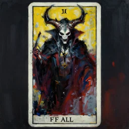 an abstract expressionist painting of hyperion, lord of all vampires, tarot card, trending on artstation, digital painting, character concept art portrait, scary