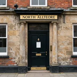 photograph of North Allerton post office as a portal to hell