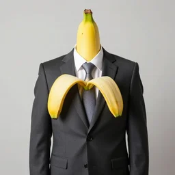 a banana wearing a business suit