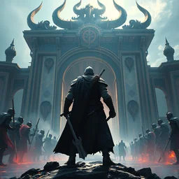 the warrior stands triumphantly as he enters the gates of valhalla. highly detailed, digital painting, artstation, abstract art, smooth, sharp focus, illustration, unreal engine 5, 8 k, art by malevich and greg rutkowski and aivazovsky and ruan jia and jakub rebelka