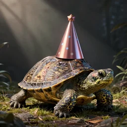 party hats on turtles