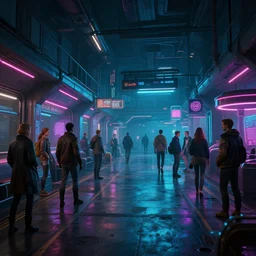 photo environement cyberpunk metro : 4, 4 k rtx hdr volume light concept studio matte painting environement digital illustration style cyberpunk 2 0 7 7 artstation artur tarnowski, mihai muscan, marcin tomalak, marta leydy, marcin stepien, charlotte hughes, zuzanna dabrowa neon bioluminiscence