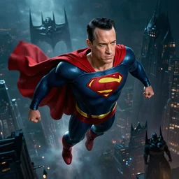 tom hanks as superman, flying over dark gotham, epic digital art, cinematic, trending on artstation, superb detail 8 k masterpiece