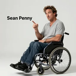award - winning photo of a movie critic prognosticating, hyper - realistic extremely lifelike, saying : sean penn isn't mocking the handicapped