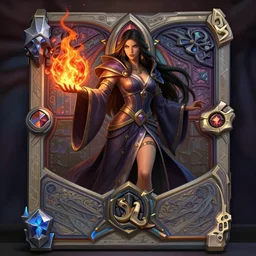 Hearthstone official professional art. A sorceress, wearing a robe casting a fire ball. Insanely coherent physical body parts. Full body realistic, sharp focus, 8k high definition, insanely detailed, intricate, elegant, smooth, sharp focus, illustration, ArtStation