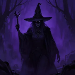 witch hunt, digital artwork, dark purple blue colors, sinister atmosphere, trending on artstation
