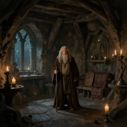 Interior of Elrond's Chamber at Rivendell, evening, detailed matte painting, cinematic, Alan Lee, Artstation