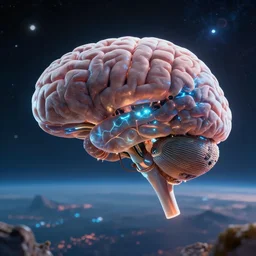 energetics human brain in space, fantasy artwork, very beautiful scenery, hd, hdr, ue 5, ue 6, unreal engine 5, cinematic 4 k wallpaper, 8 k, ultra detailed, by popular digital, details, beautiful image ever created, high resolution, artstation, award winning