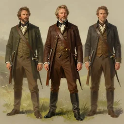 Jonathan Hyde as Van Pelt in his 40s,  as a 19th century hunter, concept art by J.Dickenson and Greg Rutkowski