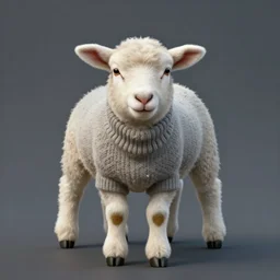 lamb wearing a sweater, matte painting, photorealistic,