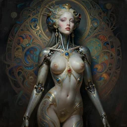 extremely psychedelic beautiful cyborg queen of lsd. intricate, elegant, highly detailed, extremely lifelike photorealistic digital painting, artstation. steichen, gaston bussiere, tom bagshaw, cyberpunk alphonse mucha. dark pallet, melancholy. anatomically correct in every way. sultry. sharp focus. soft light.